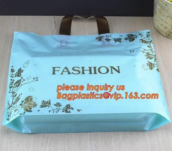 Soft Loop Handle Plastic Bag With Custom Logo Shopping Bag For Clothing