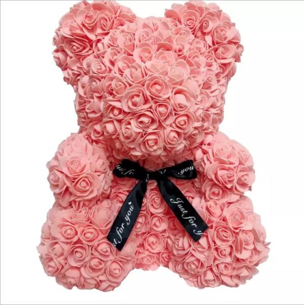 Most Popular Szie 40 CM Foam Rose Teddy Bear For Ladies Valentines Day gift
