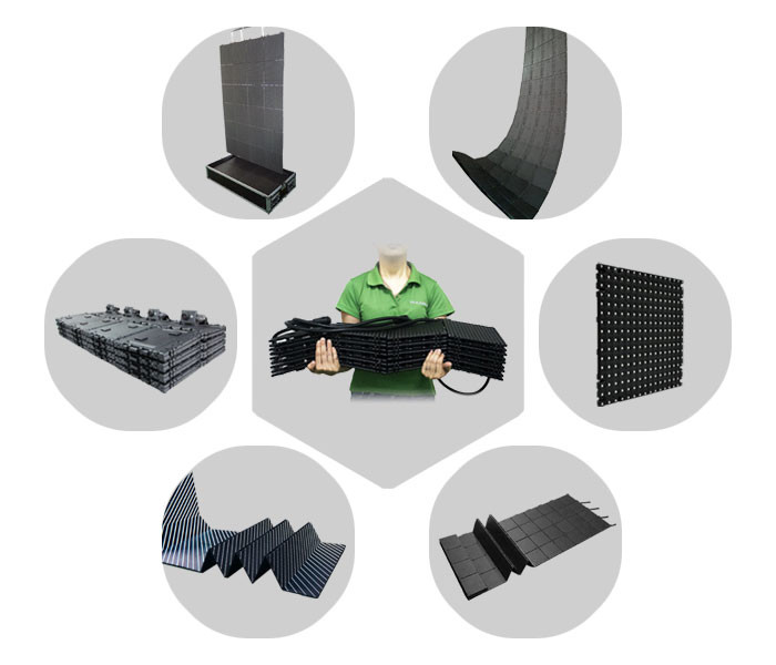 24 Pcs Indoor Full Color LED Display P6 Flexible Video Screen 192x192 MM