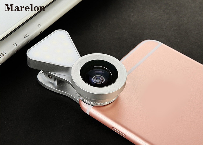 Macro Clip - On Universal Phone Selfie Lens LED Flashlight With Wide Angle 140 Degrees