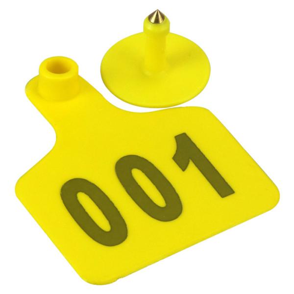 Buy cheap Veterinary CMYK Cow Ear Tags Plastic 74mm Farm Copper Head Livestock from wholesalers