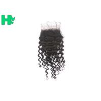 Buy cheap 100% Human Hair Closure Deep Wave , Natural Black Brazilian Lace Closure product