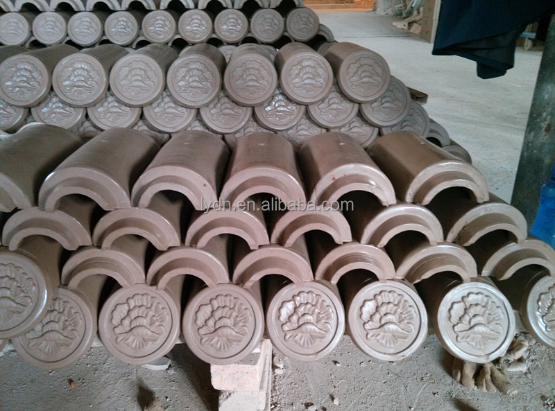 180*180mm Compressive Strength 1500N Chinese Roof Tiles for Buddhist Temple Traditional Material