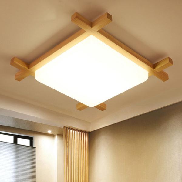 Buy cheap Nordic LED Wooden Ceiling Lights In Square japanese lamp(WH-WA-16) from wholesalers