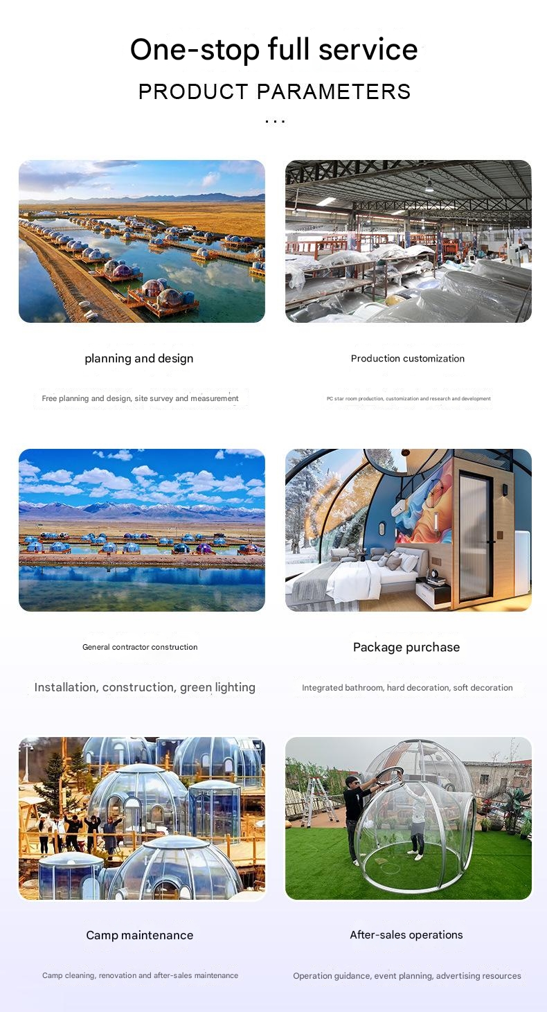 Outdoor Camping Homestay Steel Structure Spherical Tent House With Transparent Bubble Room And Dome Room