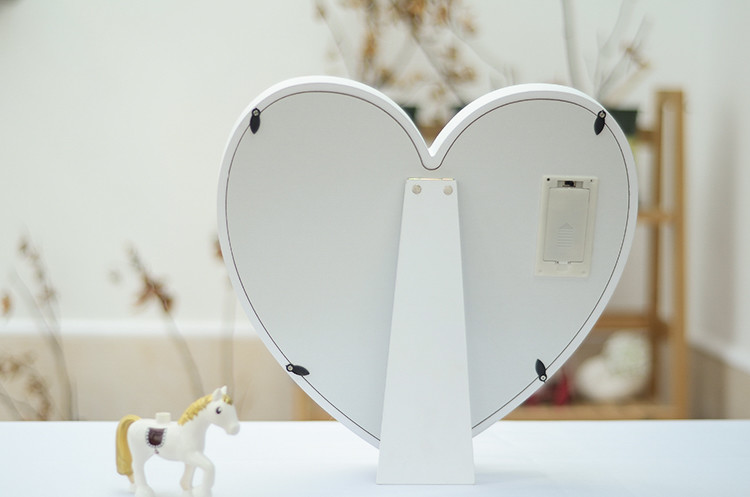 Heart Shape Baby First 12 Months Photo Frame Wooden White With Lights