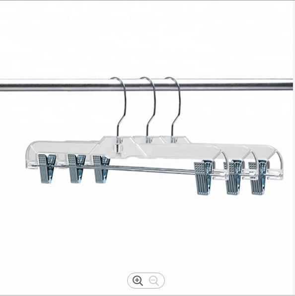 Buy cheap Transparent Trouser Clip Hangers 11 Inches Plastic Clothes Hangers With Clips from wholesalers
