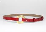 Width 2.3cm Women Alloy Buckle Casual Leather Waist Belt