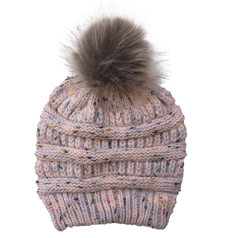 Warm Winter Custom Logo Hats Cashmere Bobble Hat Womens