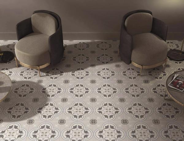 Buy cheap ISO13006 AAA 0.85cm Indoor Porcelain Tiles Gray Round Circle Ceramic 200x200mm from wholesalers