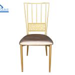 Luxury Gold Metal Party Tent Accessories Banquet Chair With Cushion For Wedding