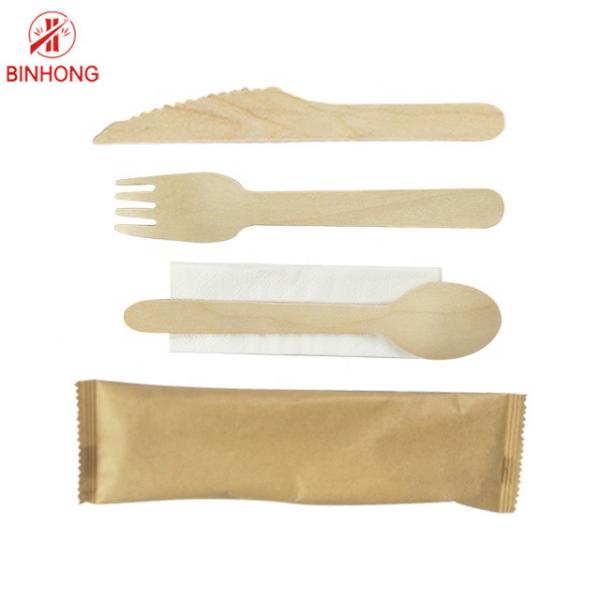 Buy cheap Disposable Wooden / Bamboo Cutlery Set With Fork Spoon Knife from wholesalers