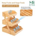 Bamboo 3-Layer Fruit And Vegetable Storage Rack For Kitchen Countertop