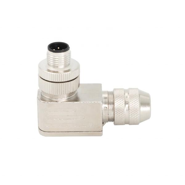 Buy cheap M12 Angled Circular Connector 4 Pin Male Full Metal Field-assembled Contact from wholesalers