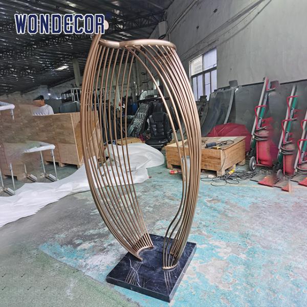 Buy cheap large-scale abstract outdoor square geometric metal art spiral circular tube stainless steel sculpture from wholesalers