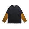 Buy cheap Unisex Casual Two Long Sleeve T Shirt Men Women Spring Autumn Stitching Color Thick Cotton Tshirt All-Match Tops from wholesalers