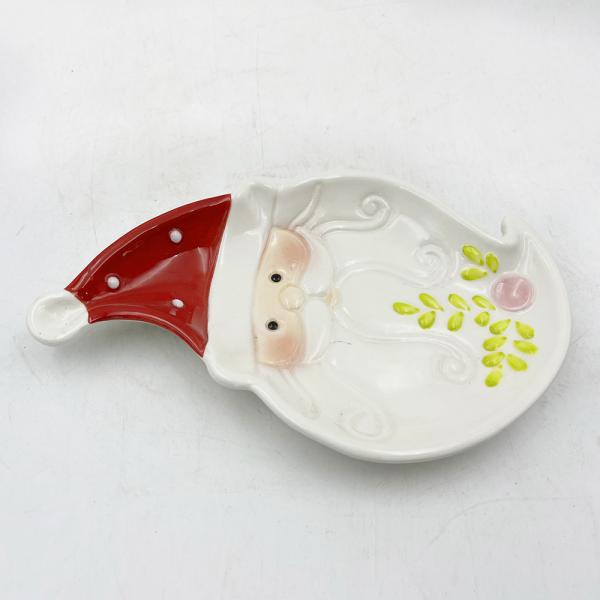 Buy cheap Christmas Santa Claus Ceramic Cake Cookie Plate Gifts Porcelain Holiday Decorative Dinnerware from wholesalers