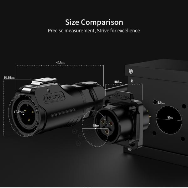 IP68 Panel Mount Quick Lock Type 8 Pin Waterproof Power Cable Connector M12 With Wire Connector