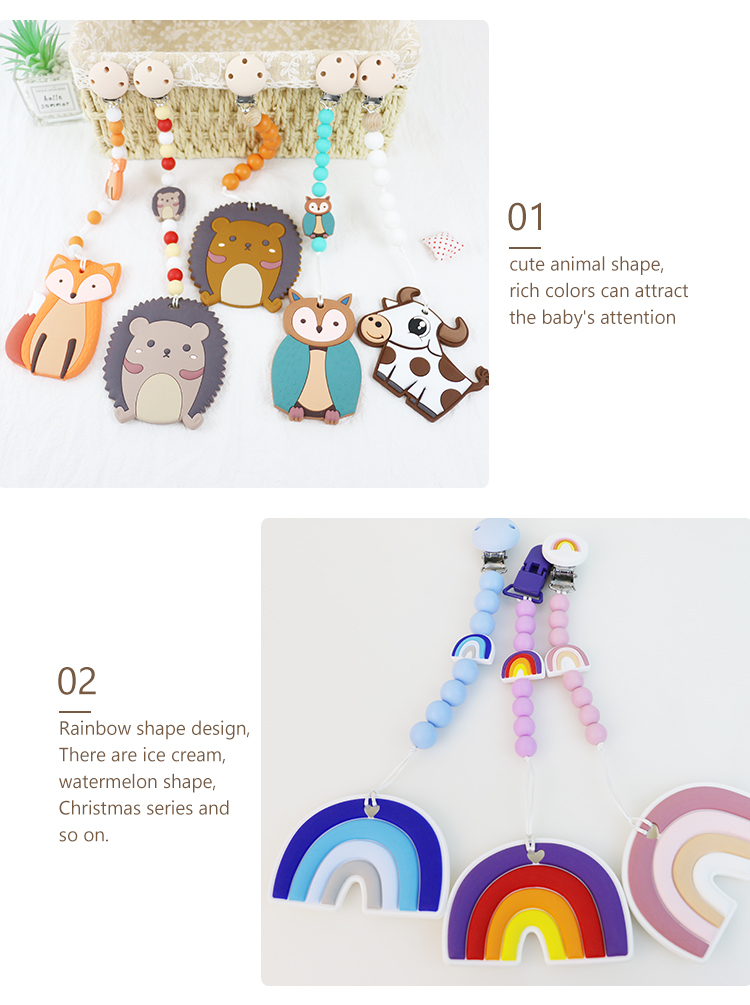 DIY Silicone Christmas Tree Teether , Safe Soft Rubber Beads For Teething