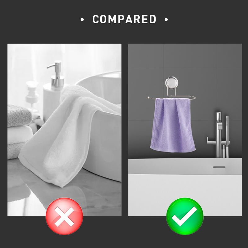 ISO9001 Self Adhesive Bathroom Product Holder WGO Suction Wall Towel Rack