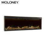 2040mm Glass Fronted Wall Mounted Electric Fires Linear In Wall Gentle Warm-Air