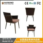 Outdoor Wicker Sofa Chair Nordic Solid Wood Open Air Balcony Garden Waterproof