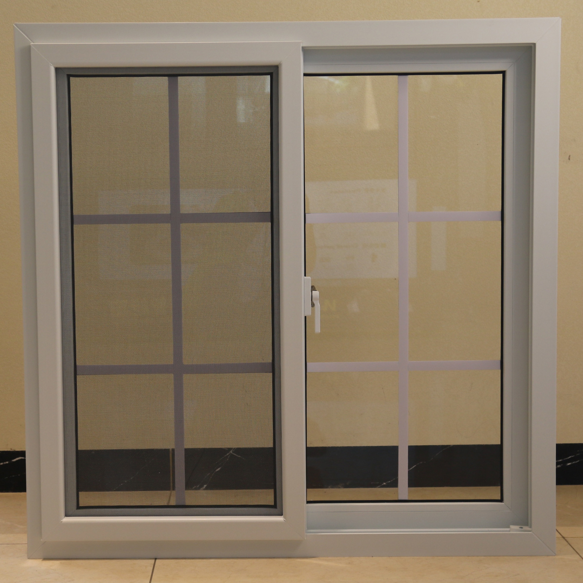 Fixed Ventilator UPVC Sliding Window And Door With Grill Mosquito Mesh