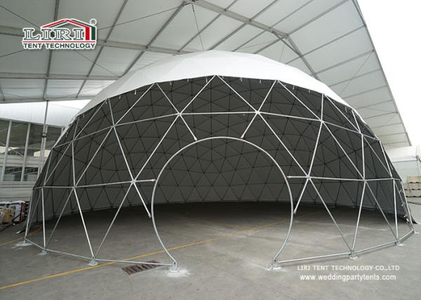19m Strong Geodesic Dome Party Tents with White PVC Roof Cover For Movies
