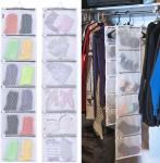 HANGING CLOSET ORGANIZER WITH POCKETS, 2-PACK SOCK ORGANIZERS FOR WASHING AND