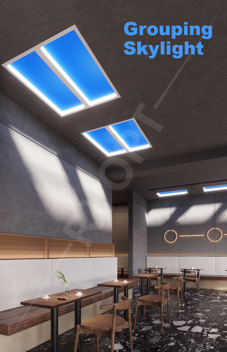 CRI 95 Dimmable LED Ceiling Light 1200x300mm Artifcial Sunlight