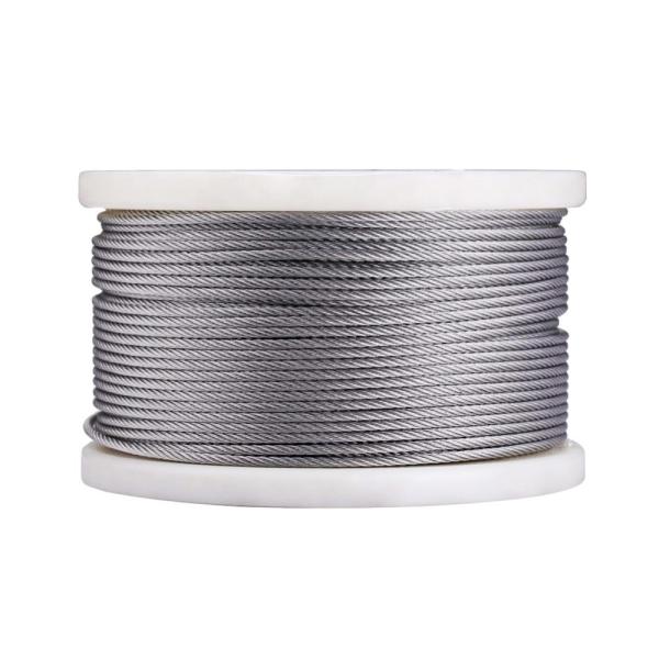 Non-Alloy T316 Stainless Steel 1/4" Aircraft Deck Railing Cable 7x19 250FT Wire