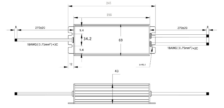 Ip67 Constant Voltage Led Strip Light Driver 24v , 150w Led Power Supply
