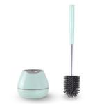 Toilet Brush And Holder Set Silicone Bristles With Tweezers Pink