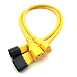 3 Pin Power Extension Cord 125V 220V IEC C13 C14 red yellow color power cable