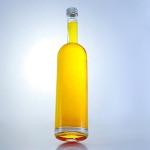 Customized Logo 700ml 750ml High Flint Round Shape Glass Bottle with Screw Top
