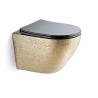 Buy cheap Electroplated Black Gold Ceramic Wall Hanging Toilet Self Cleaning Glazed from wholesalers