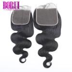 Pre Plcuked Human Hair Lace Closure Hd Transparent Lace Brazilian Body Wave