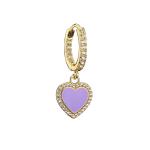 Women Rhinestone Hoop Earrings Jewelry Classic Smiley Face Gold Pendant