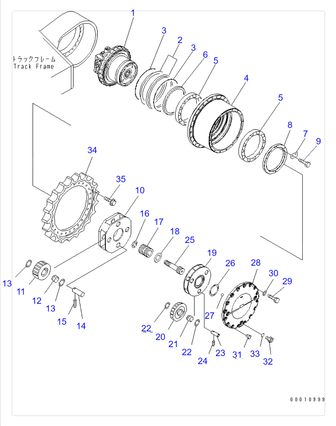 Komstau PC450-7 PC450-8 Excavator Travel Gearbox
