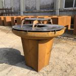 Heavy Duty Rustic Corten Steel Fire Pit For BBQ