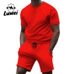 Cotton Jogging Men Sportswear Set Gym Tracksuit Drawstring 2 Piece Track Suit