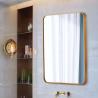 Buy cheap Rectangle Aluminum Framed LED Bathroom Mirrors Metal Matt Gold Color from wholesalers