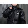 Buy cheap 100% Black Faux Leather Ladies PU Jacket Womens Loose Fit Winter Puff Jacket from wholesalers
