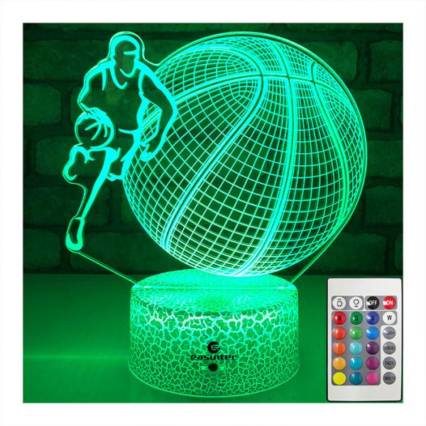 Durable 5V Basketball 3D Illusion Lamp , Acrylic Basketball Night Light 3D