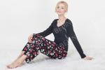 Black Women'S Nightgown Sets , Women'S 2 Piece Pajamas Sets Lace Trimed