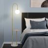 Buy cheap wireless charging marble wooden matel coffee table floor lamp bedside standing lighting glass shade USB bedside floor li from wholesalers
