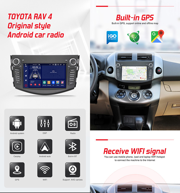 Toyota Rav4 Android Octa Core Car Audio With Buttons Support Carplay And Android Auto