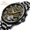 Buy cheap KINYUED tourbillion watch mechanical water resistant watch mens watches automatic skeleton mechanical watch from wholesalers