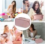 Leather Waterproof Multifunctional Makeup Bag With Handle And Divider For Women