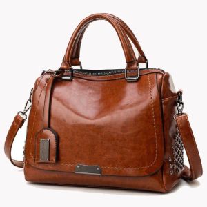 Buy cheap Retro Rivet Oil Wax Leather Womens Tote Bags product